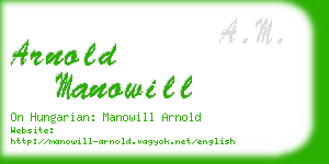 arnold manowill business card